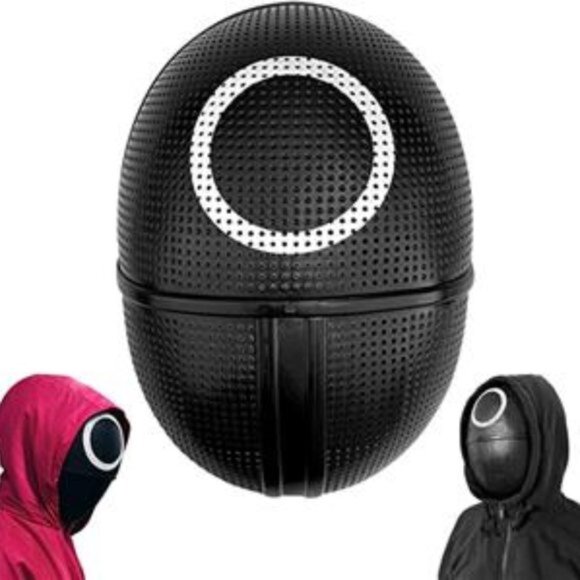 Squid Game Halloween Black Mask Circle , Cosplay Props Face Cover Mask - Picture 1 of 3